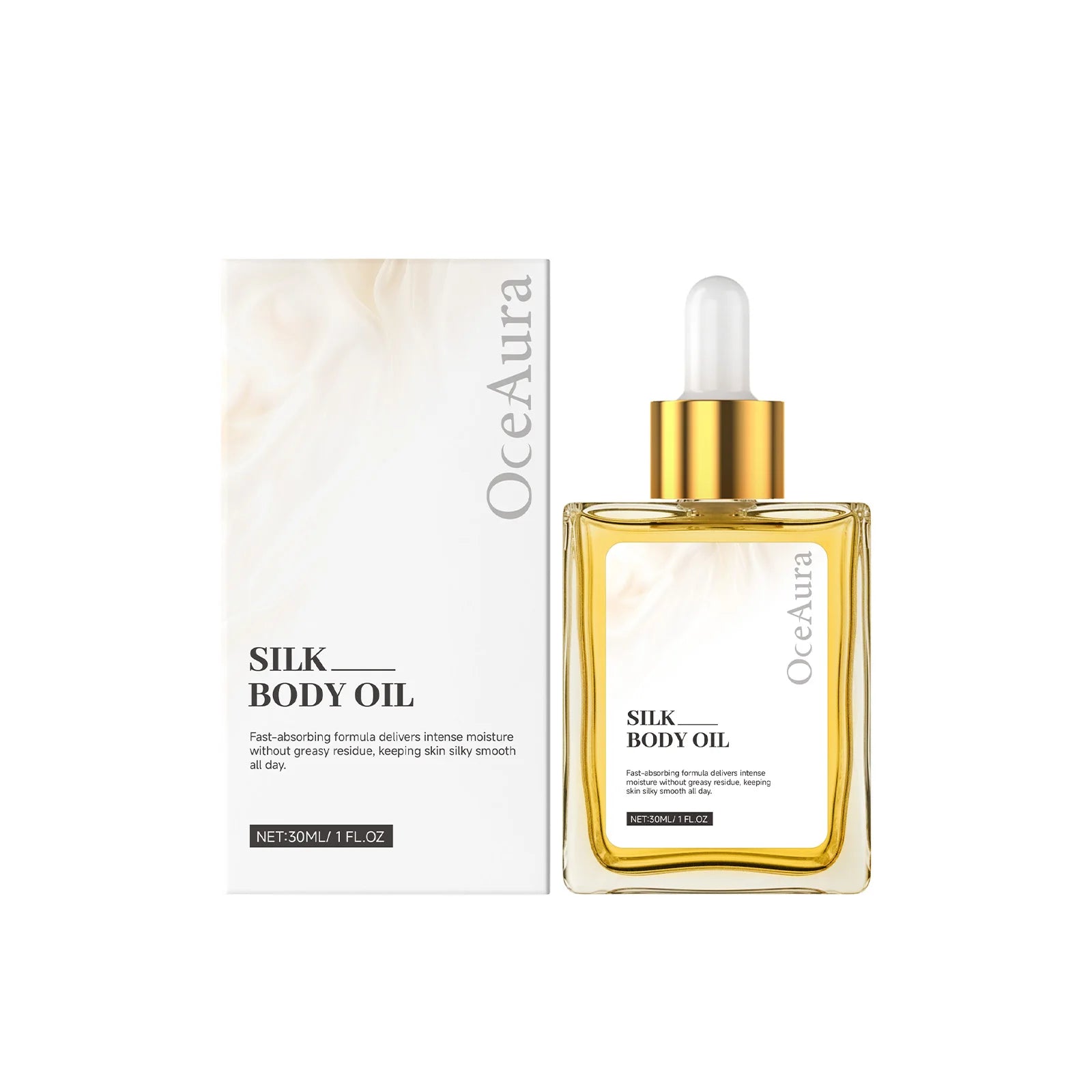OceAura Dry Silk Body Oil – Moisturizing & Non-Greasy Skin Care Body Oil Oasis Select 30ml boxed