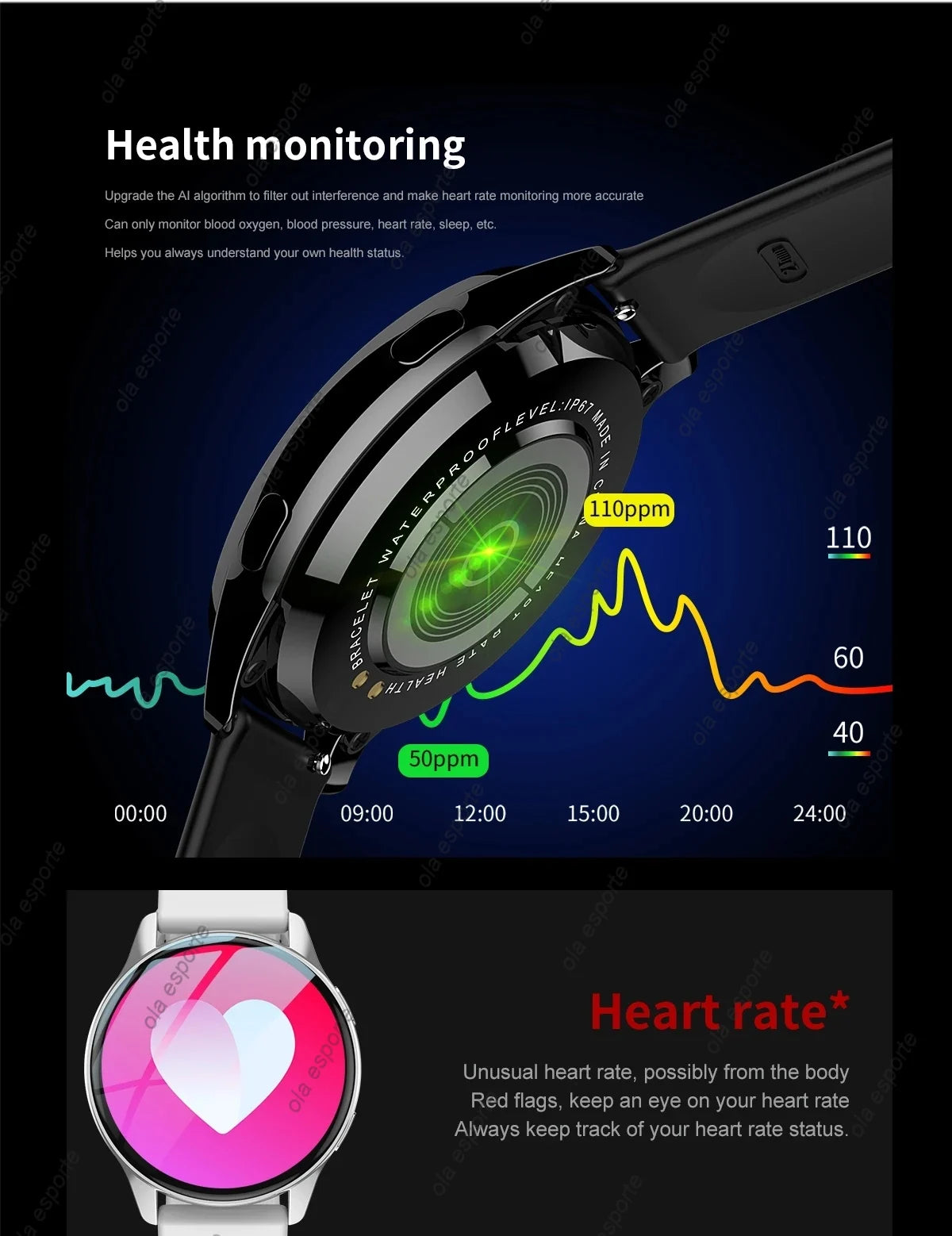 Bluetooth Call Smart Watch Pro 1.39-Inch Custom Dials Music Sports Men Women Watch 6 Health Monitor Smartwatch For Android IOS Oasis Select
