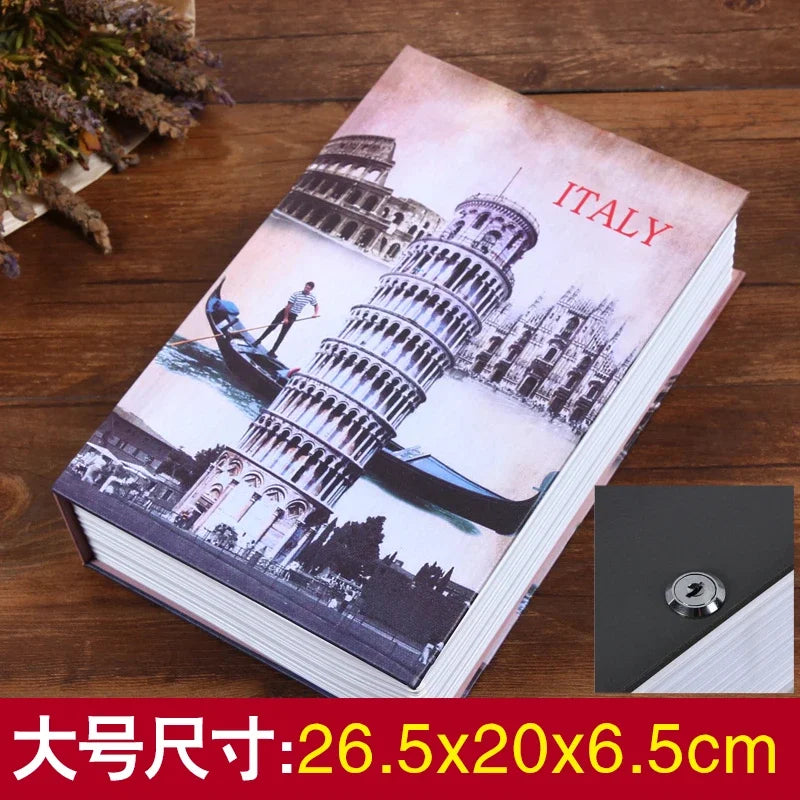 Simulation Book Coin Bank Paper Money Password Box Children Safe Book Storage Box Desktop Storage Box Oasis Select key