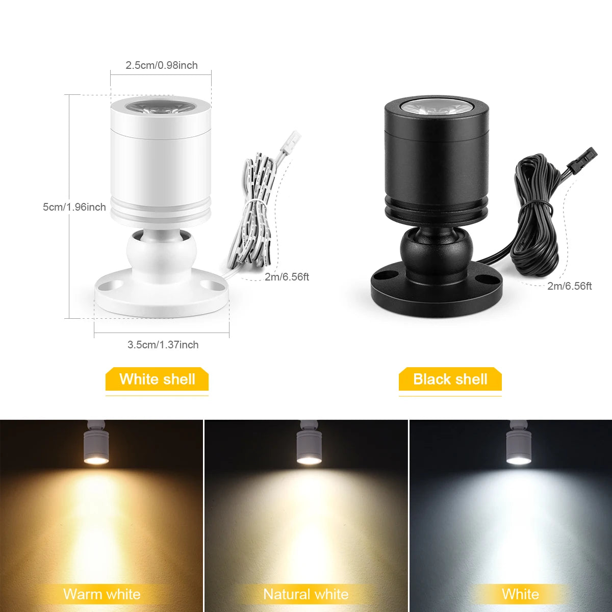 3W 12V Aluminum Dimmable LED Spotlight for Ceiling Light Toy Wine Cooler Display Souvenir Collect Cabinet Shelf,Decorative Lamps Oasis Select
