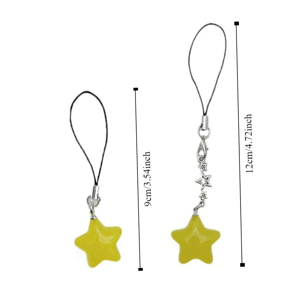 Star Star Phone Strap Keychain Pendant Phone Hanging Rope Universal Candy Color Mobile Phone Chain Telephone Jewelry Oasis Select