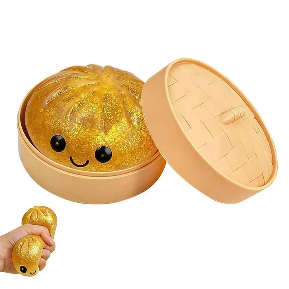 Colorful Crystal Buns Anti Anxiety Toy Simulation Food Squeeze Toys Low Rebound Anxiety-relieving Toy Oasis Select Golden