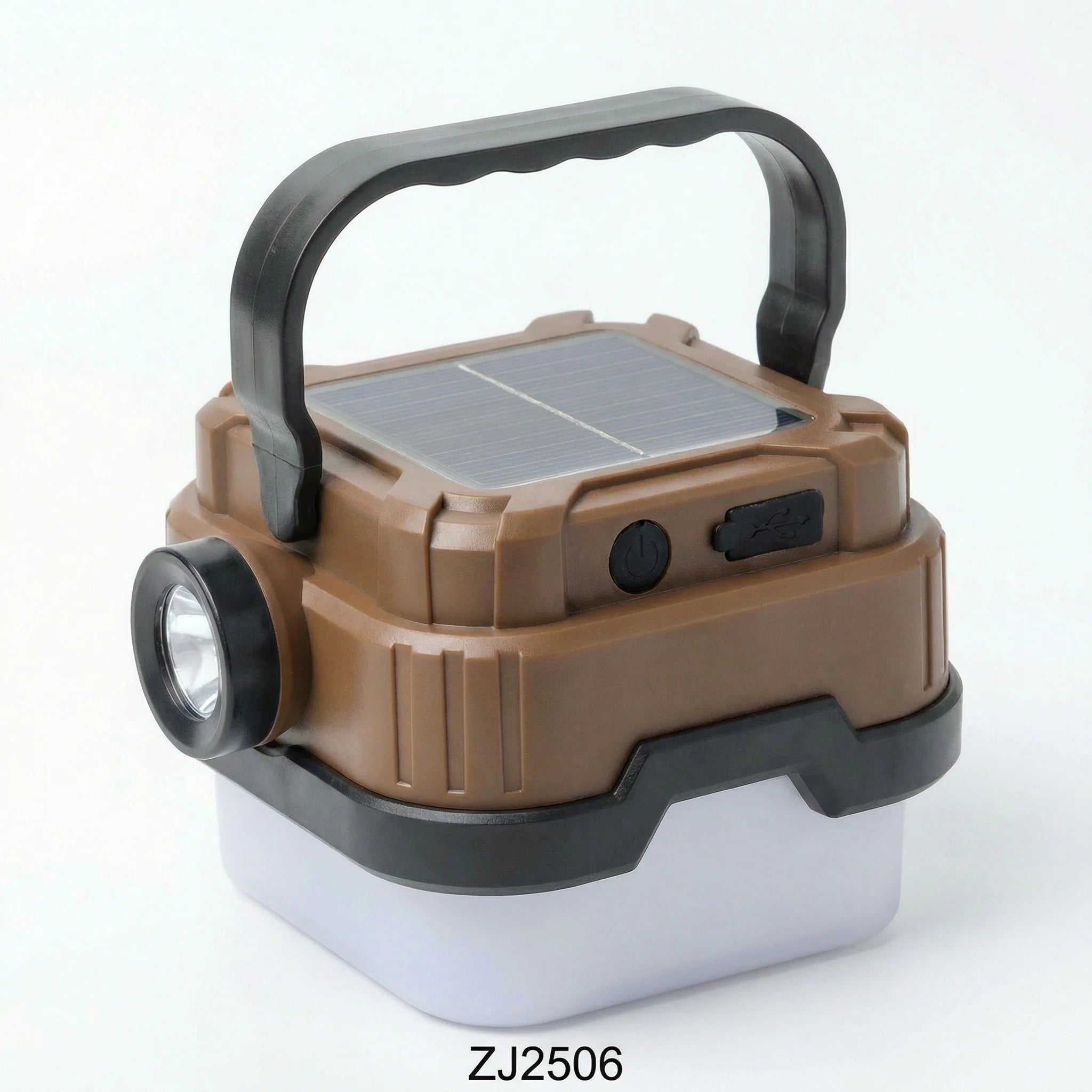 Portable Solar Camping Light Square Outdoor Emergency Lamp Multi-Function Rechargeable Lighting Oasis Select ZJ2506 brown
