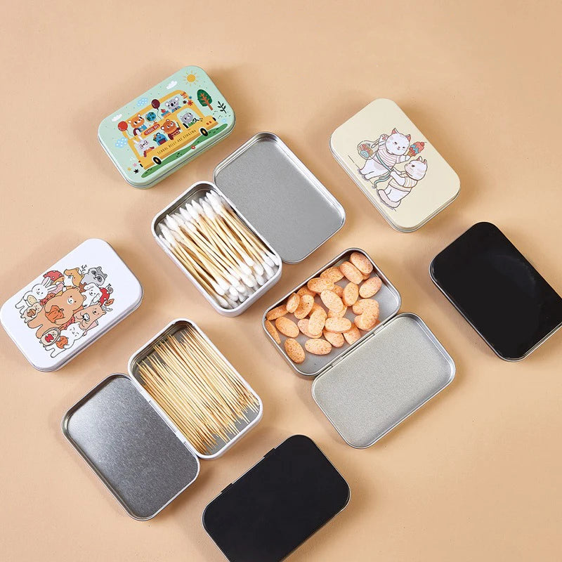 New Cartoon Cat Jewelry Tin Case Sealed Jar Packing Boxes Hairpin Candy Flip Storage Box Small Storage Cans Headphones Gift Box Oasis Select