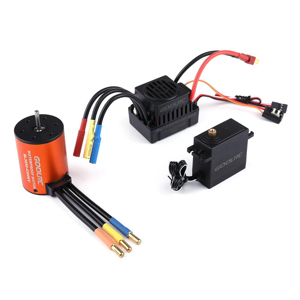 3650 Motor Combo Motor Combo Set 3650 4300KV Motor 60A Brushless ESC 25kg Servo w/ 25T Servo Arm for 1/10 RC Car Off-road Truck Oasis Select