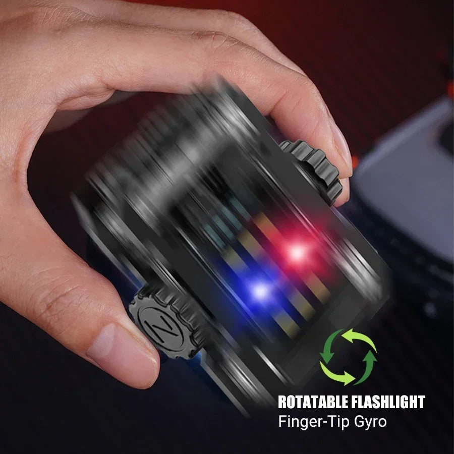 Mini Keychain Flashlight USB-C Rechargeable 6 Modes & Magnet