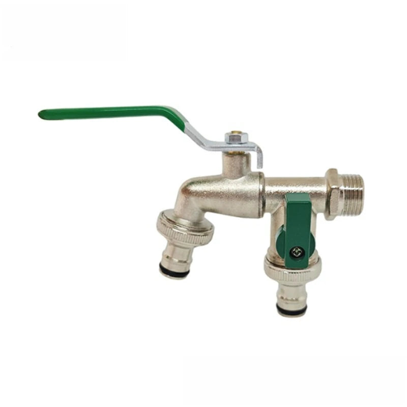 Valve Faucet Industrial Home Brass Water Tap Single/Double Irrigation Zinc Alloy Garden Bibcocks Lever Handle Taps 90 Degree Oasis Select
