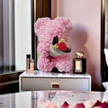 Foam rose teddy bear carry bouquet. Ideal for weddings, Mother's Day, thank you to nurses/teachers or other celebrations! Oasis Select Pink