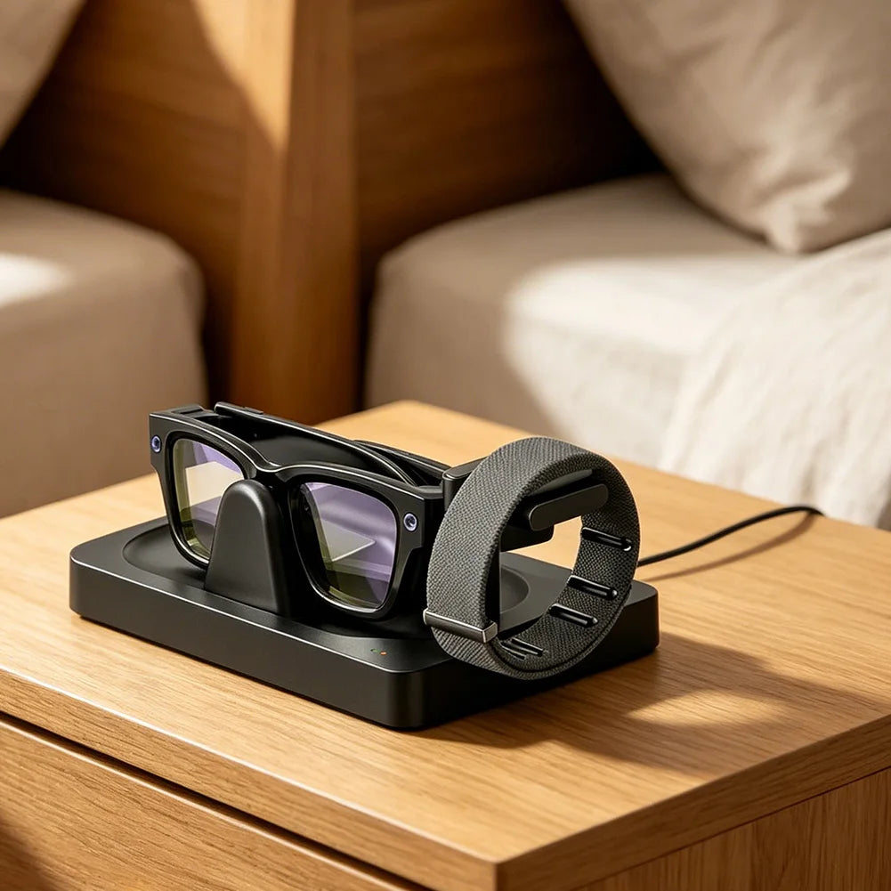 Charging Solution for Ray-Ban Display Smart Glasses and For Neural Band with Anti-Slip Base and Direct USB Power Delivery Oasis Select