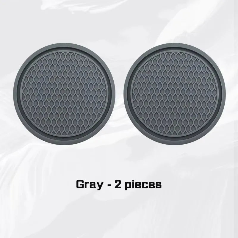 2/4pcs Car Coaster Water Cup Mat Accessories For Dodge Ram Charger Journey Durango Jeep Grand Cherokee Anti-Slip Drink Pad Oasis Select 2pcs gray