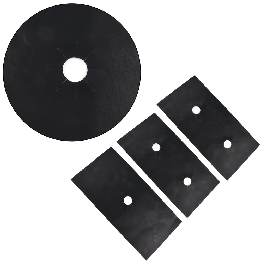 3Pcs/Set Gas Stove Pad Stove Protective Cover 5-Hole Kitchen Cleaning Anti-dirty Protector Pads 54x27cm Oasis Select