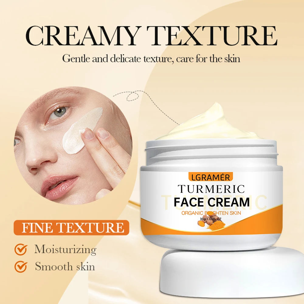Turmeric Whitening Face Cream Wrinkle Removal Lighten Fine Lines Makes Skin Look More Youthful Birghten Moisturize Facial Care Oasis Select