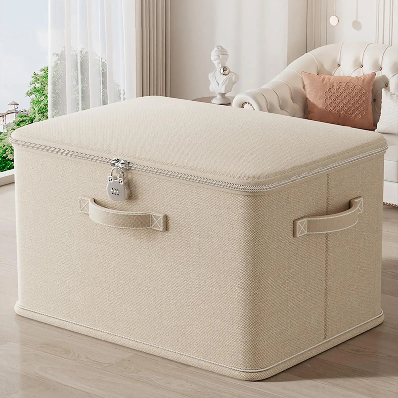 Lockable Storage Box Odor Proof Storage Container Stackable with Handle Locking Organizing Bin Washable Shelf Baskets for home Oasis Select