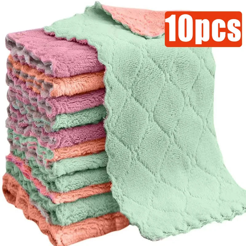 5/30 Microfiber Towels Absorbent Kitchen Cleaning Cloth Non-Stick Oil Dish Towel Dishcloth Tableware Household Cleaning Towel Oasis Select 10Pcs