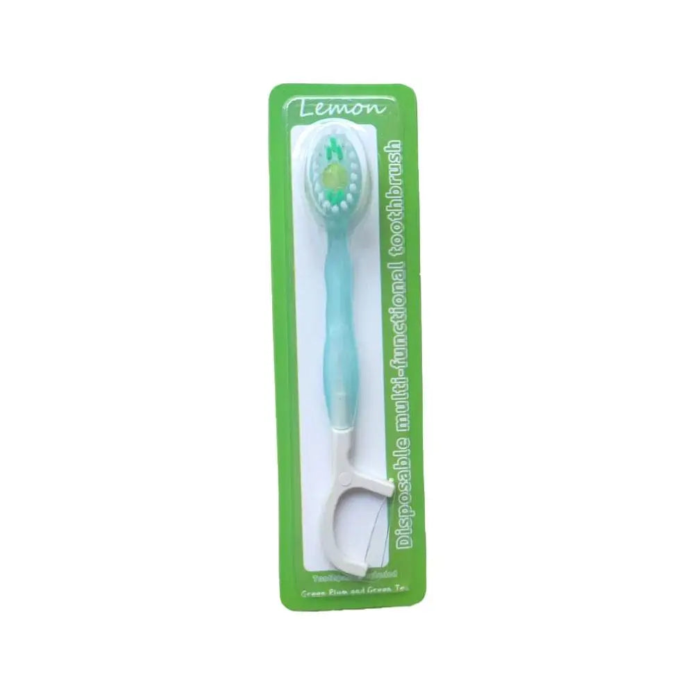 5-in-1 Disposable Toothbrush with Toothpaste Set, Mini Travel Toothbrush Soft Bristles, Dental Floss, Toothpick & Tongue Scraper Oasis Select tea