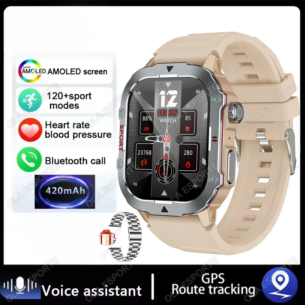 2.19" AMOLED Smartwatch | BT Calling, GPS, 5ATM, Heart Rate
