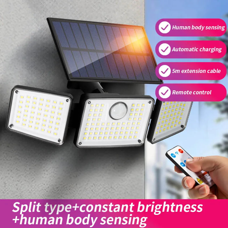 Solar Courtyard Light 164LED Intelligent Induction Solar Light Outdoor Lighting Wall Light Entrance Garden Oasis Select
