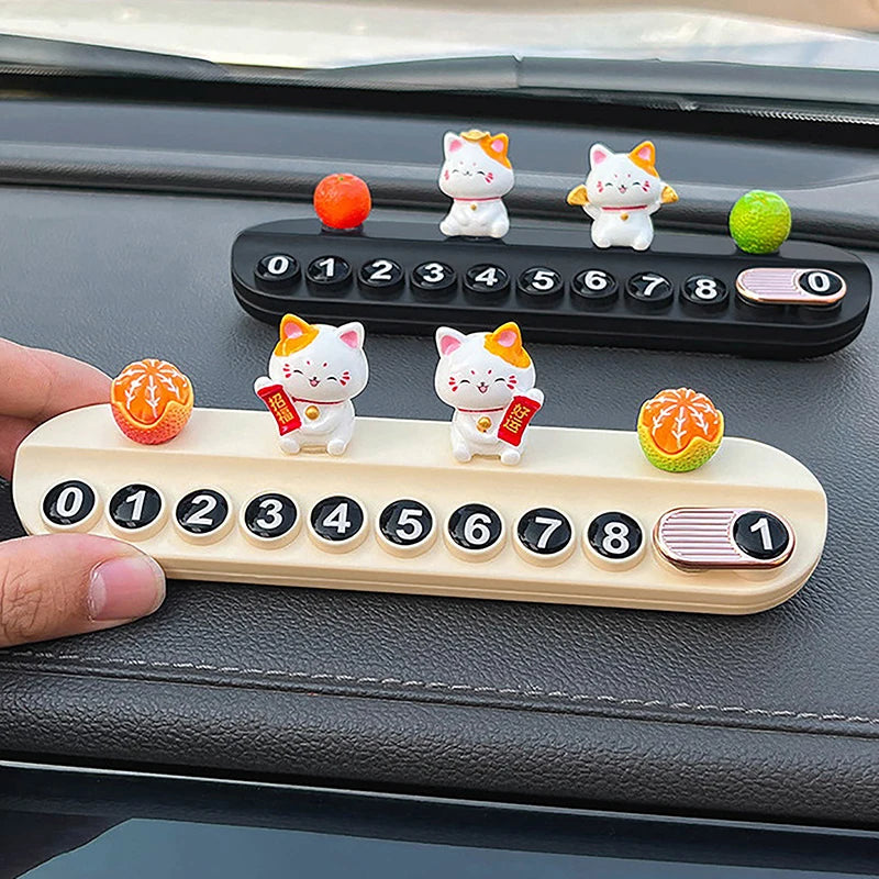 Multifunctional Car Temporary Stop Sign Cartoon Bunny Phone Number Temporary Parking Card Prompt License Plate Decoration Oasis Select