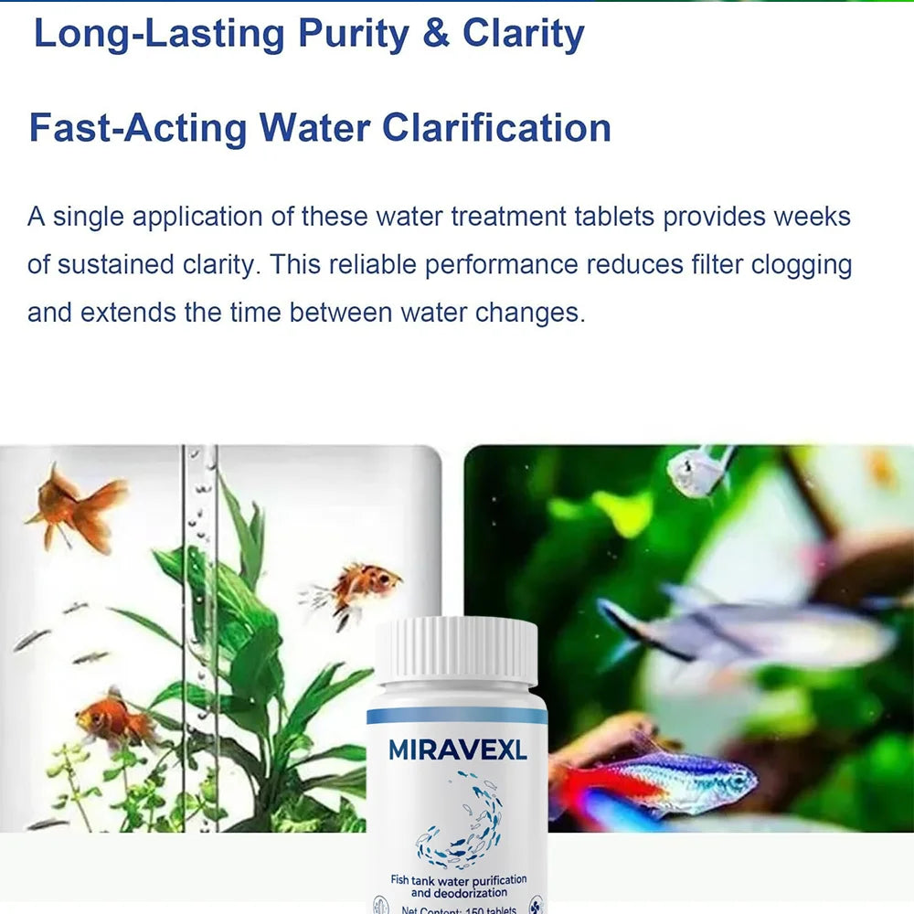Aquarium Water Clarifying Tablets for Cleaning & Purification, Removes Odors & Cloudiness, Safe for All Fish & Aquatic Plants Oasis Select