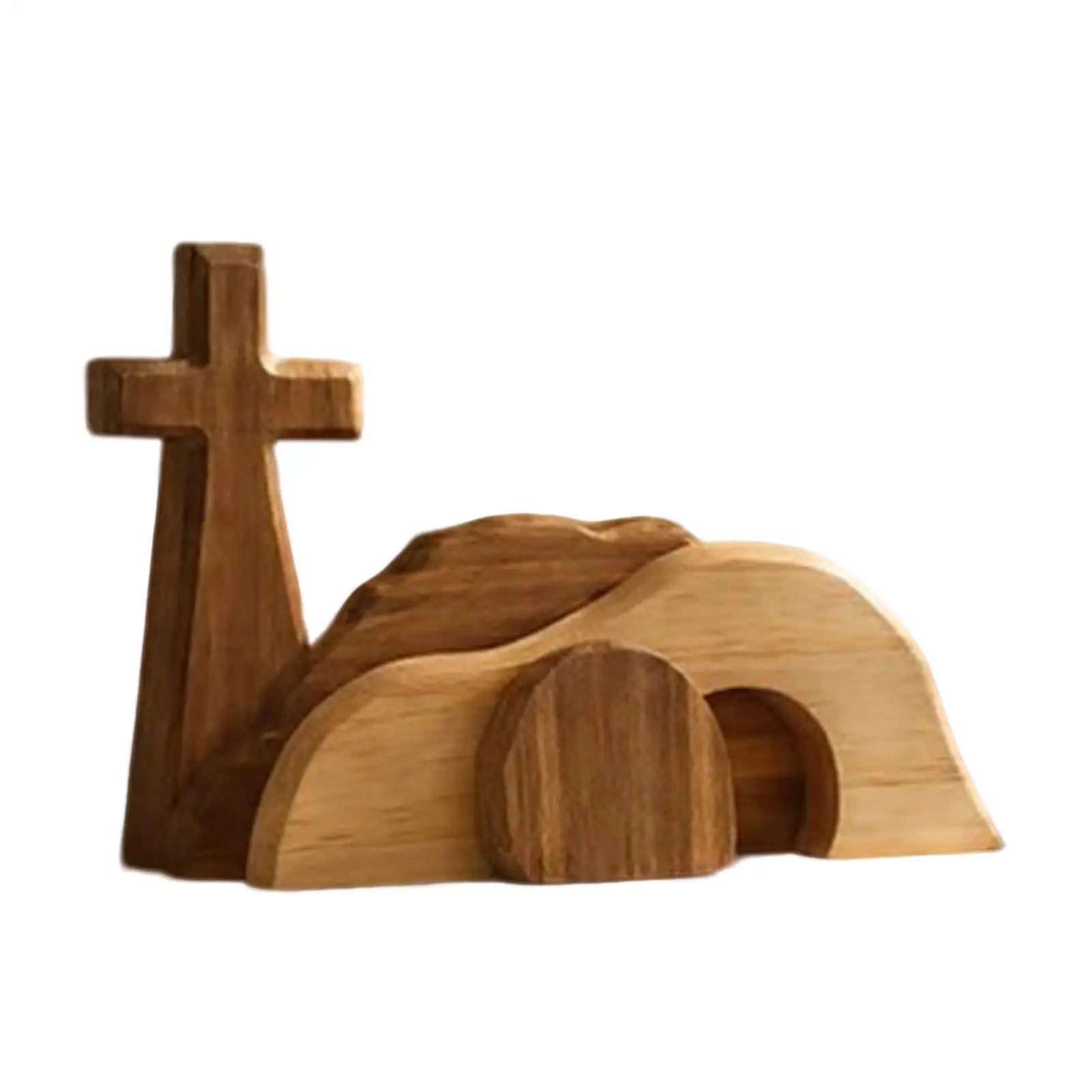 Empty Tomb Easter Scene And Cross Decoration Wooden Easter Resurrection Cross Jesus Tomb Tray Set Jesus Nativity Scene Decor Oasis Select