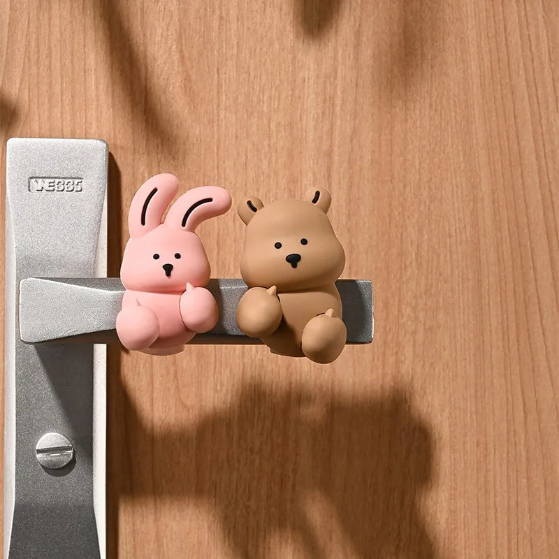 Creative Silicone Duck Anti-collision Door Stopper 3D Duck Door Handle Protective Cover Bedroom Study Silent Door Stopper Oasis Select