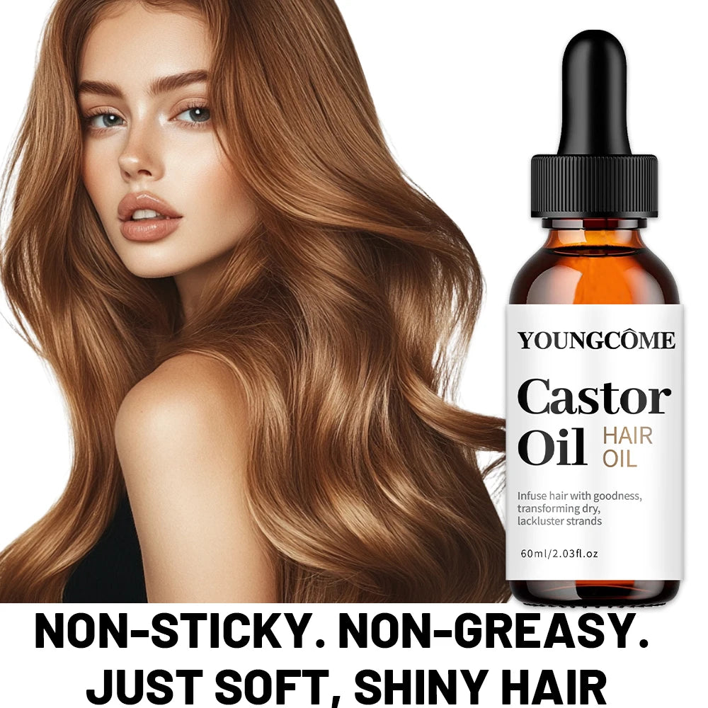 YOUNGCOME Castor Hair Oil Moisturizing Serum For Dry Damaged Hair Frizz Control Split Ends Care Shine Boosting Treatment Oasis Select