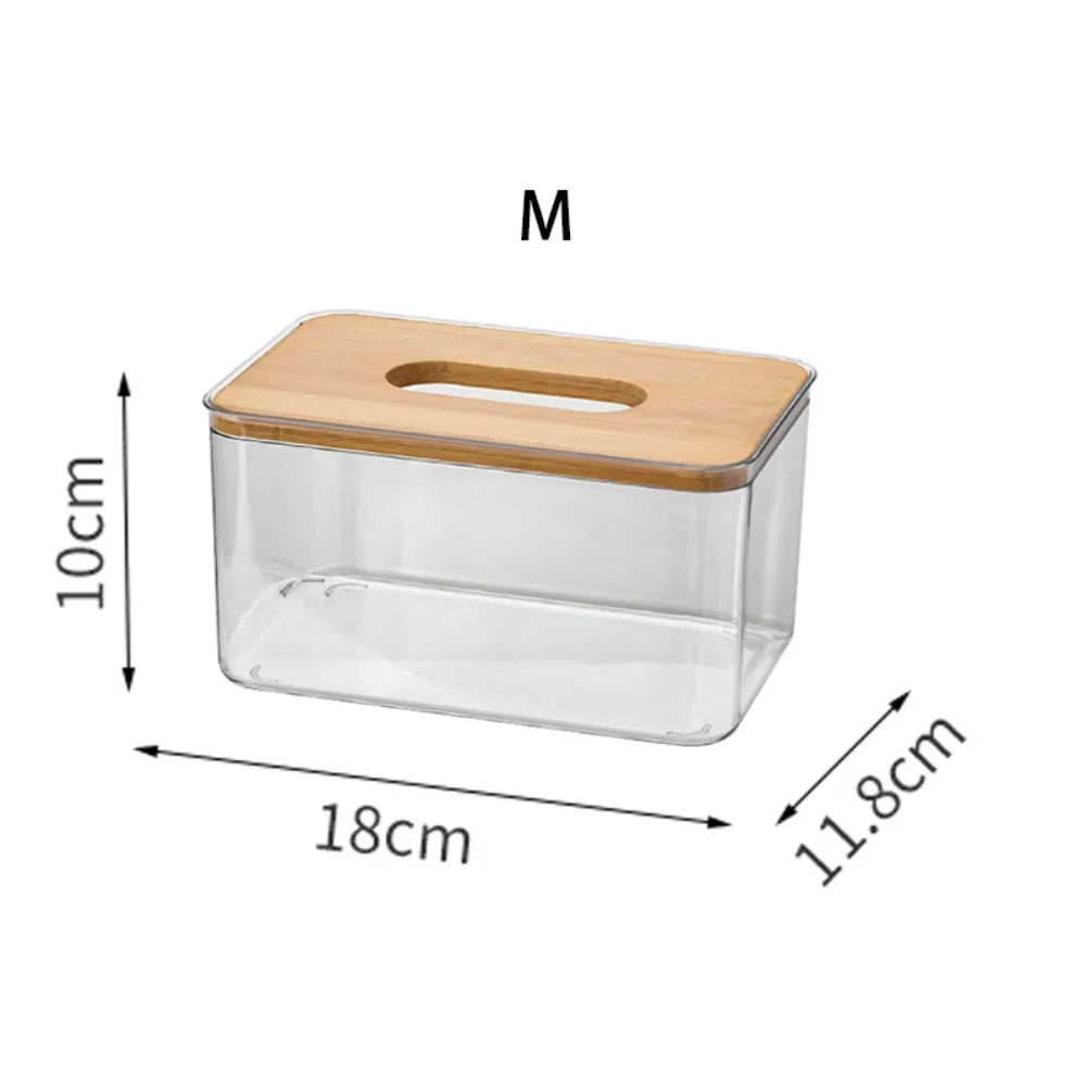 Simple Rectangular Clear Tissue Box Square Paper Box Living Table Tissue Box Paper Storage Tools Tissue Holder Oasis Select Grey-M