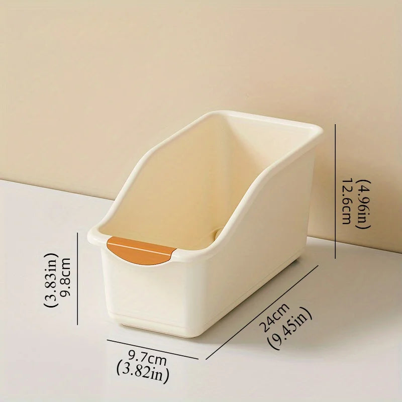 1pc Curved Plastic Storage Box Multi-Functional Home Organizer for Cleaning Products Household Storage Baskets Containers Oasis Select