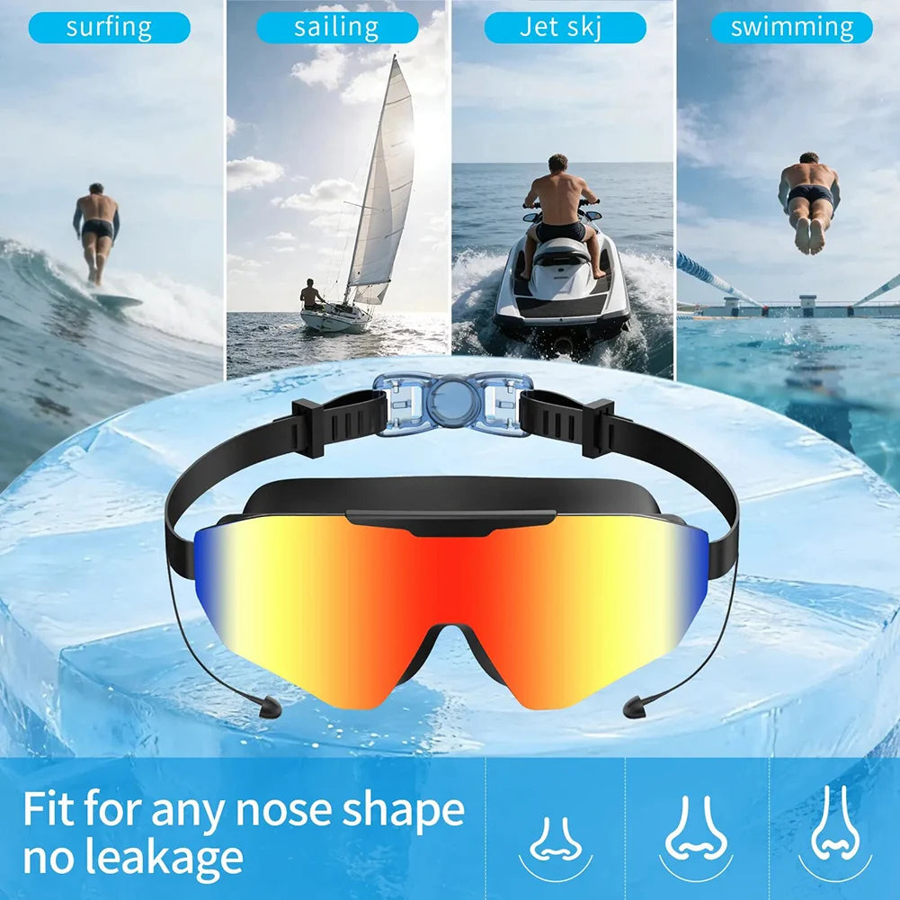 Mirrored Anti-Fog Swim Goggles | Wide View Large Frame & Earplugs Swim Goggles Oasis Select
