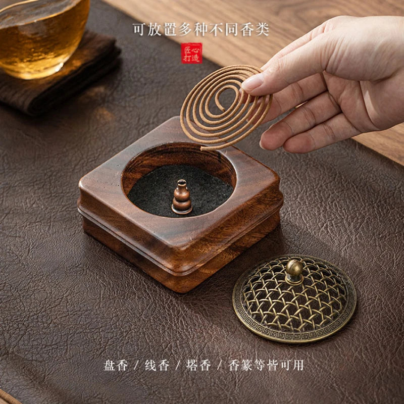 Domestic Indoor Tea Ceremony Walnut Aromatherapy Stove Chinese Incense Stick Incense Burner Oasis Select