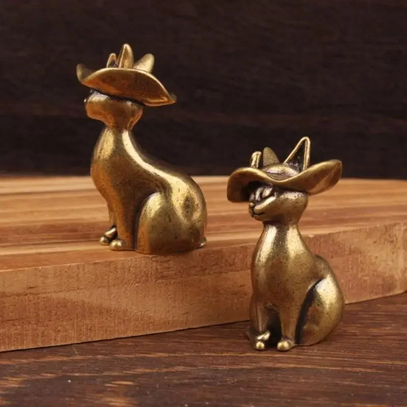 Brass Brass Princess Cat Statue Creative Animal Desk Ornaments Desktop Home Decor Collection Cute Statue Ornaments Oasis Select