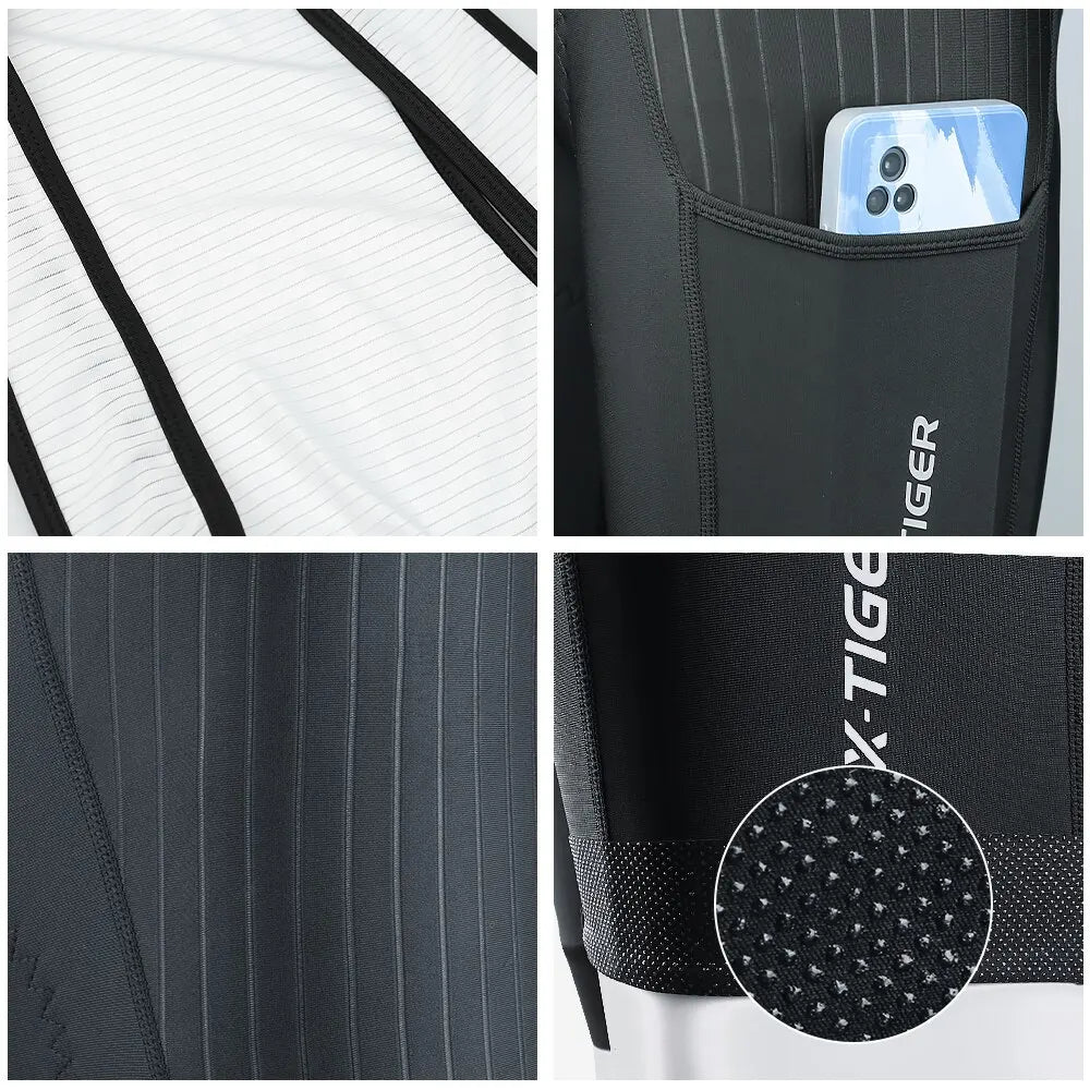 X-TIGER Men's Cycling Bib Shorts with Pockets Professional Cycling Mountain Road Cycling Tights for Long Distance Cycling Oasis Select