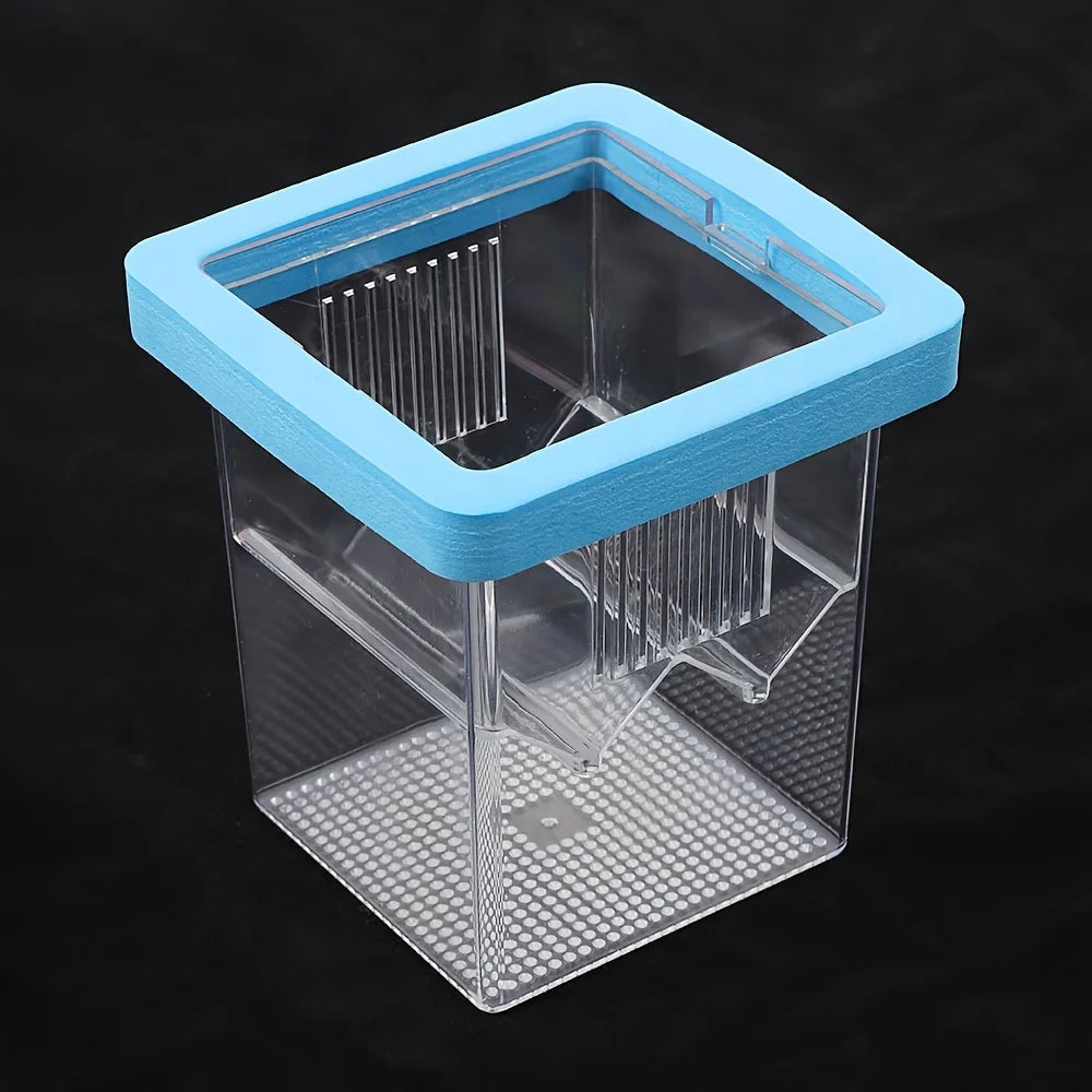 Multifunctional Aquarium Breeding Isolation Box High Clear Double Grid Fish Tank Hatchery Incubator for Small Fishes Oasis Select Blue