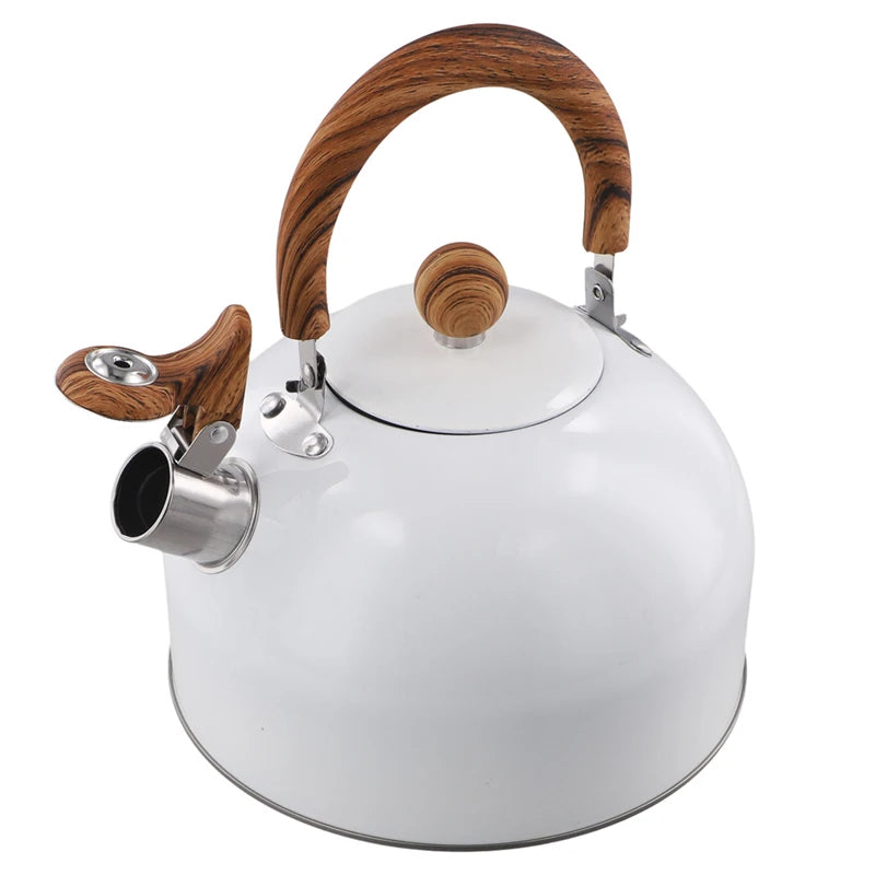 WISH 3 L Tea Kettle Stovetop Whistling Stovetop Tea Kettle For Stove Top,With Handle Oasis Select White