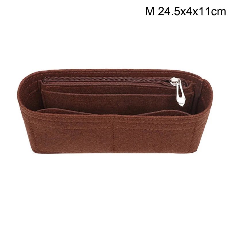 1PC Felt Insert Bag Organizer, Makeup Organizers, Liner Perfect for Brand Women's Handbags For And Cosmetic Bags Oasis Select Coffe M