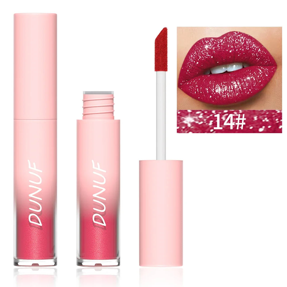 18-Color Flash Diamond Lip Gloss Set – Long-Lasting Shimmer