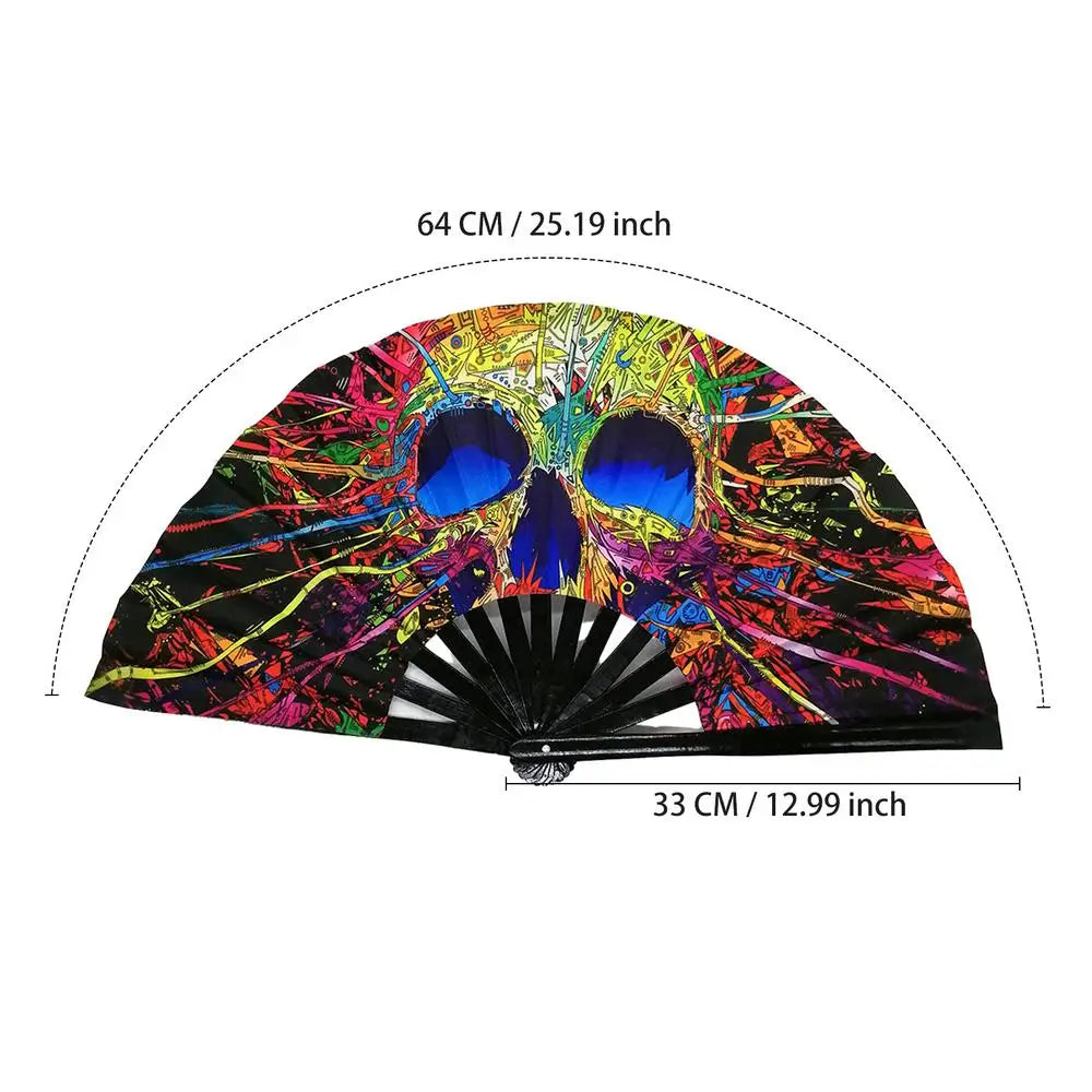 Rainbow Fan Rainbow Rave Hand Fan Rainbow Hand Held Folding Fan Chinese and Japanese Handheld Fan Dancing Fan Fold Hand Fan Oasis Select B