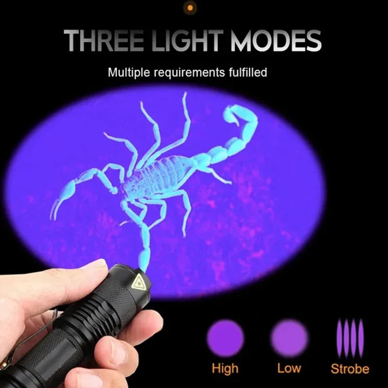 LED UV Blacklight Flashlight 395nm – Aluminum Inspection Torch