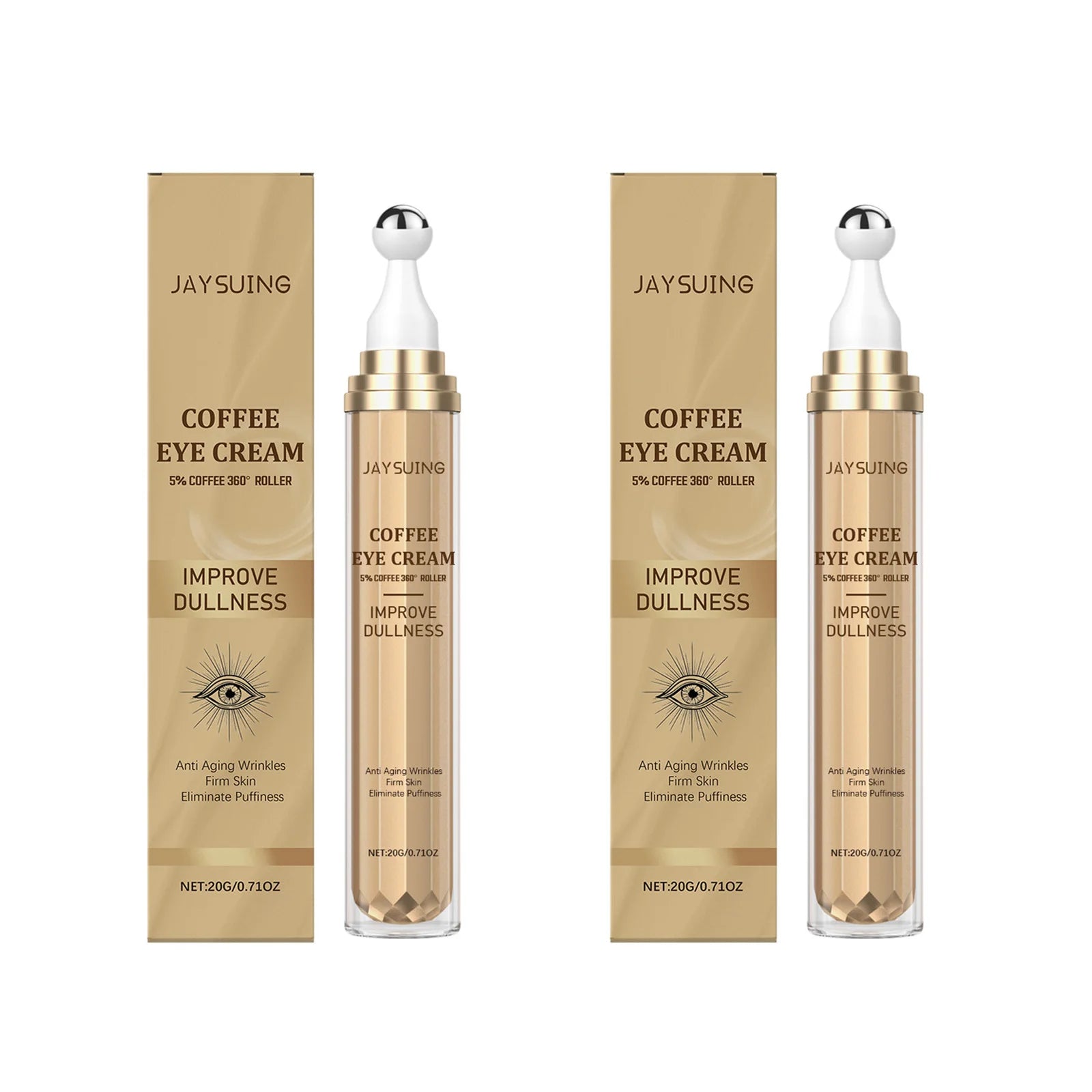 Caffeine Roller Eye Cream – Dark Circles & Puffiness Relief Roller Eye Cream Oasis Select 2 x 20g Boxed