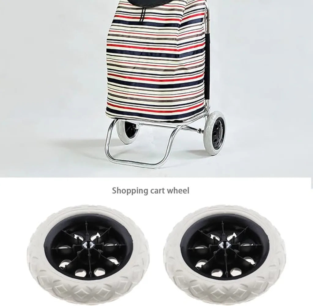 2Pcs 6.5 Inch Shopping Cart Wheels Trolley Caster Replacement Rubber Foaming Anti Slip Tire Wheel Flexible Luggage Accessories Oasis Select