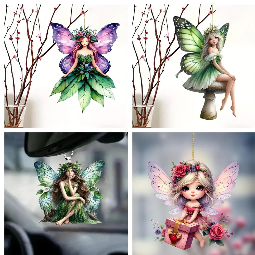 Acrylic Elf & Butterfly Fairy Pendant – Bag, Car & Home Décor
