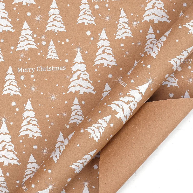 50x70cm Xmas Gift Paper Recyclable Kraft Wrapping Paper Christmas Wrapping Paper Sturdy For Wedding Winter Holiday Christmas Oasis Select Style 10