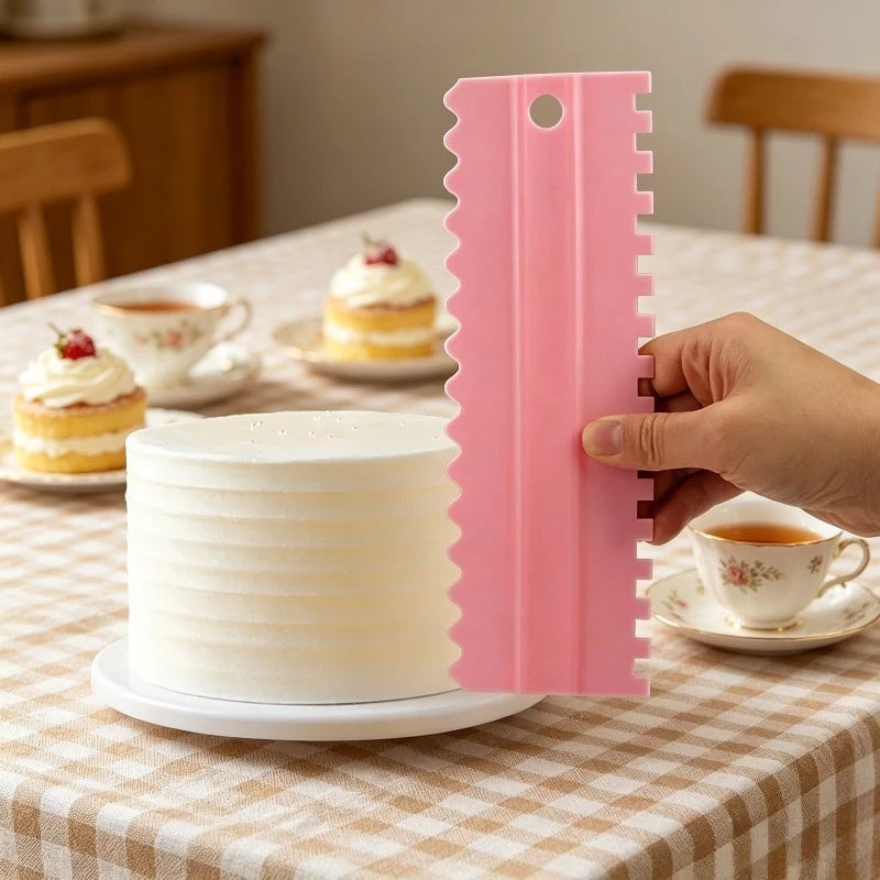 4Pcs/Set PP Cream Scraper Cake Icing Smoother Combs Spatulas DIY Pastry Decorating Baking Tool Bakery Accessories Oasis Select