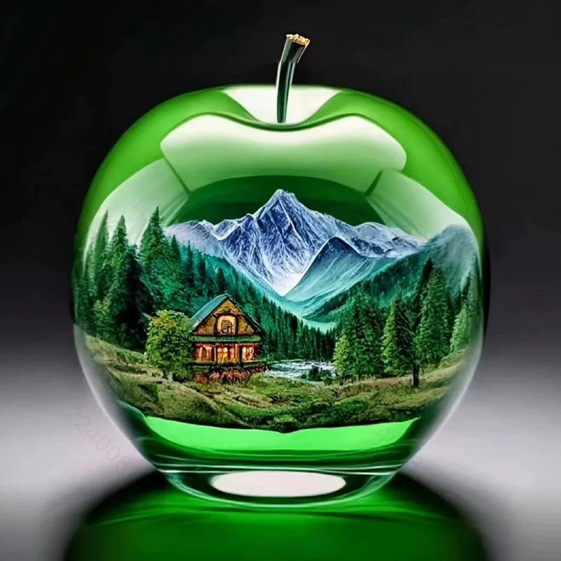 2D Acrylic for Apple Landscape Pattern Decorative Ornament for Home Living Room Entrance Tabletop Decoration Oasis Select