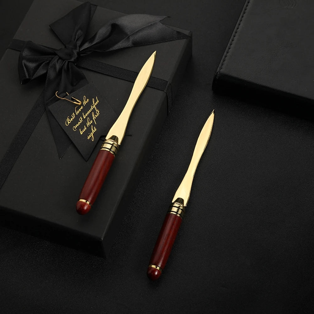1pc exquisite mahogany letter opener, wooden letter opener for opening envelope, office gift gift letter cutting knife Oasis Select