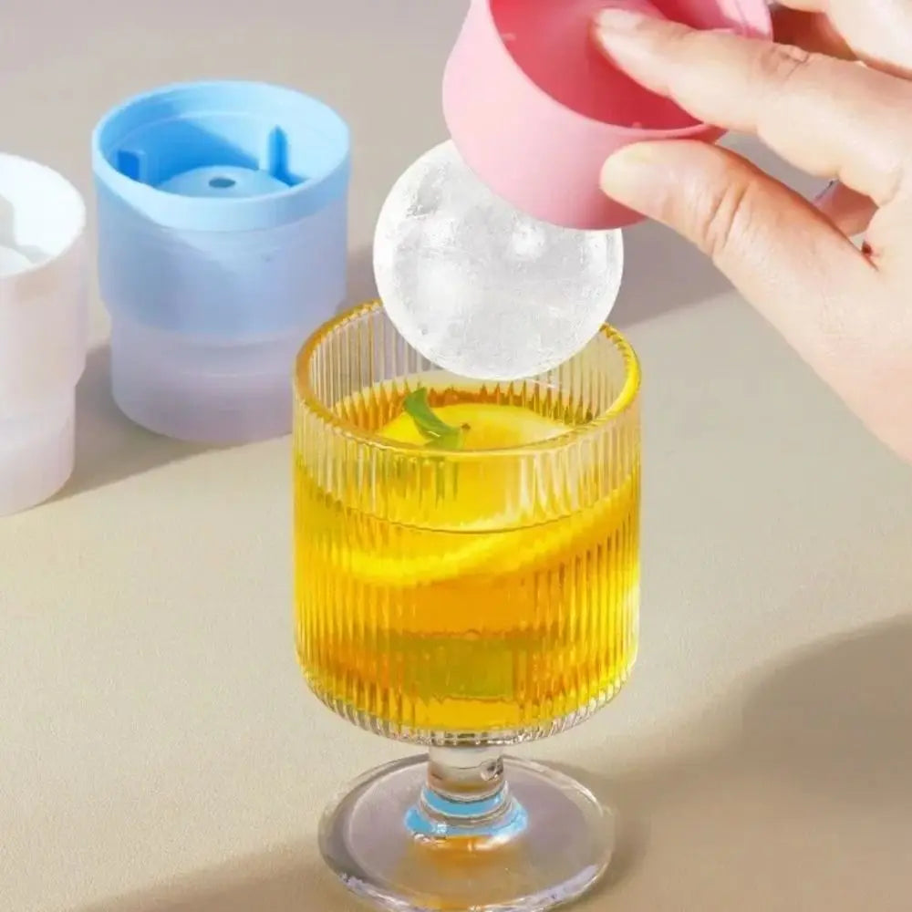 5PCS Large Silicone Ice Ball Mold Easy Demoulding Soft Ice Maker Round Ice Ball Reusable Ice Cube Machine For Whiskey Oasis Select