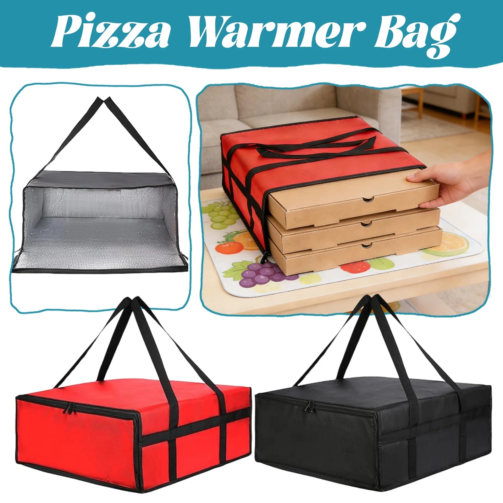 Insulated Pizza Delivery Bag – Hot & Cold Food Carrier Insulated Delivery Bag Oasis Select