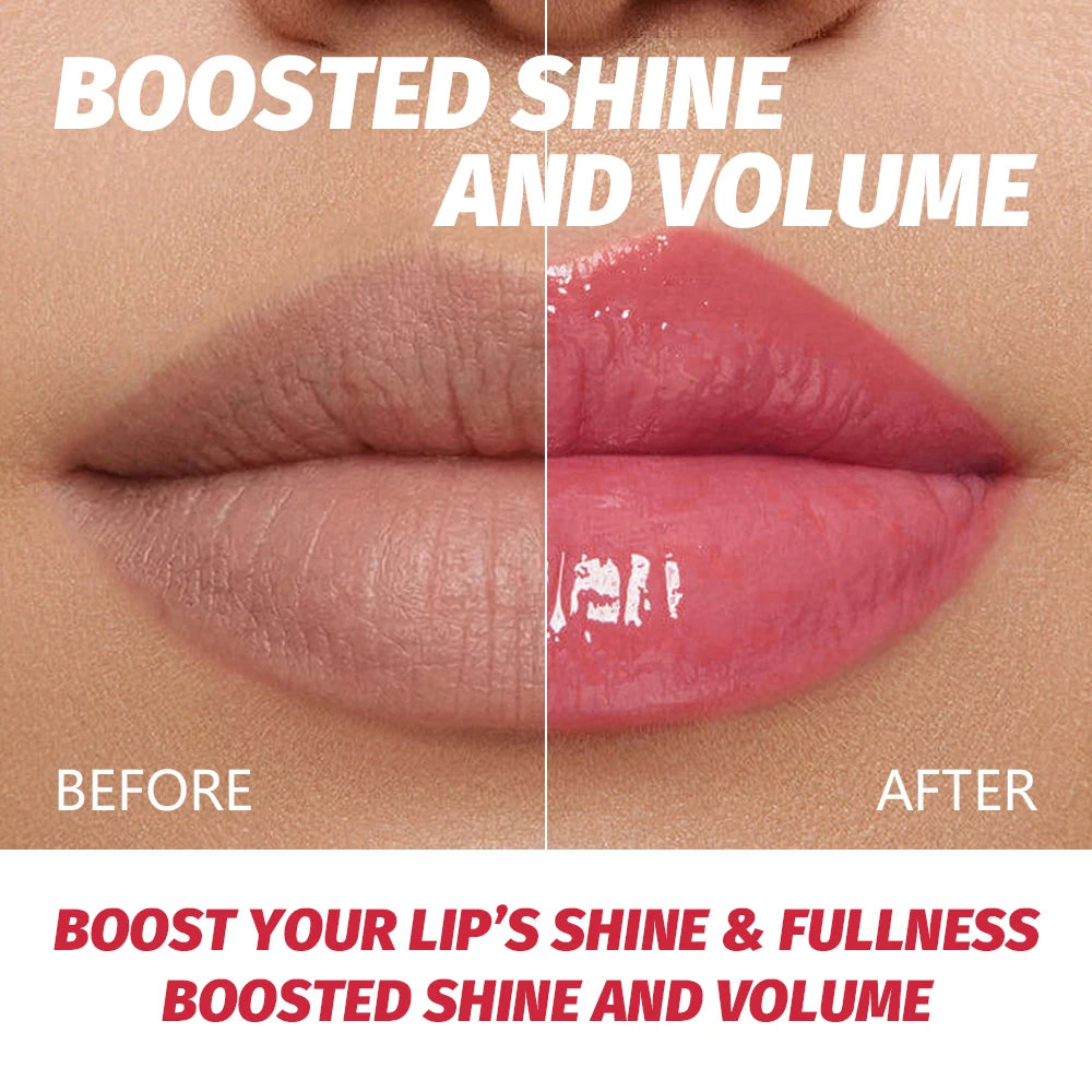 Plumping Lip Gloss Non-Sticky Boosted Mirror Shine And Volume Lip Skin Smooths Hydrating Moisturizing Lip Gloss Cosmetics Oasis Select