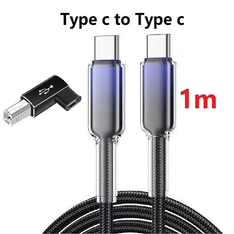 Type-c to square Printer Cable Adapter Converter DP 65W Fast Charging Data Transfer Cable Printer Scanner Electric Piano Adapter Oasis Select 1m cable Figure 3