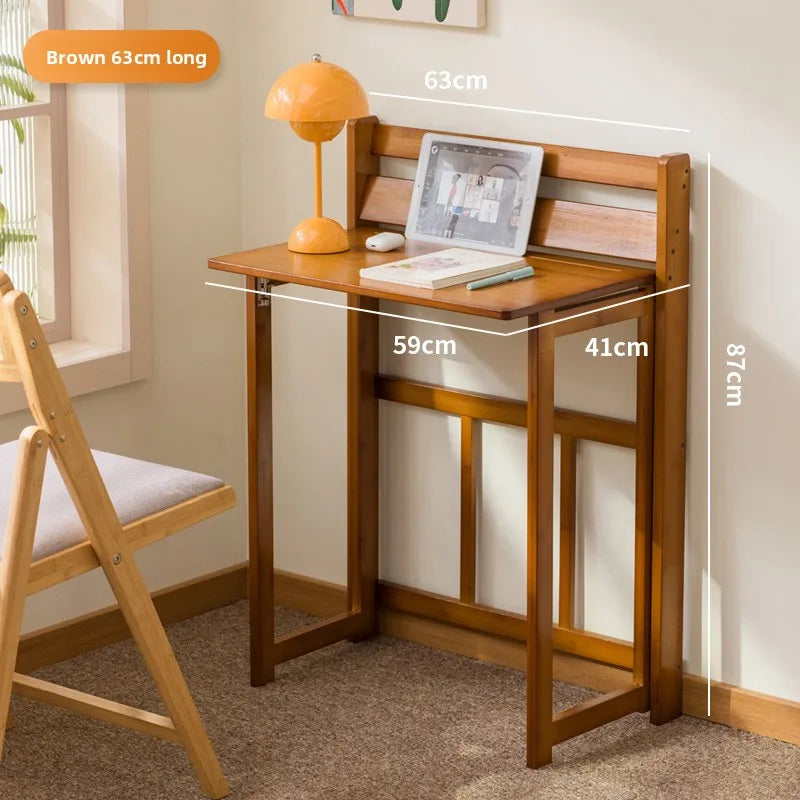 Installation-free folding desk, bedroom, student desk, household computer table, bedside table, simple eating table Oasis Select Brown small